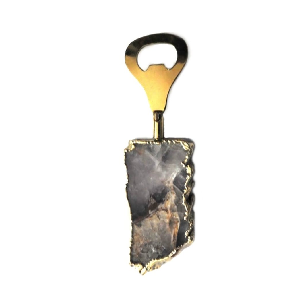 Anthropologie Brass Agate Bottle Opener